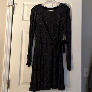 Anthropologie Front Tie Black Dress